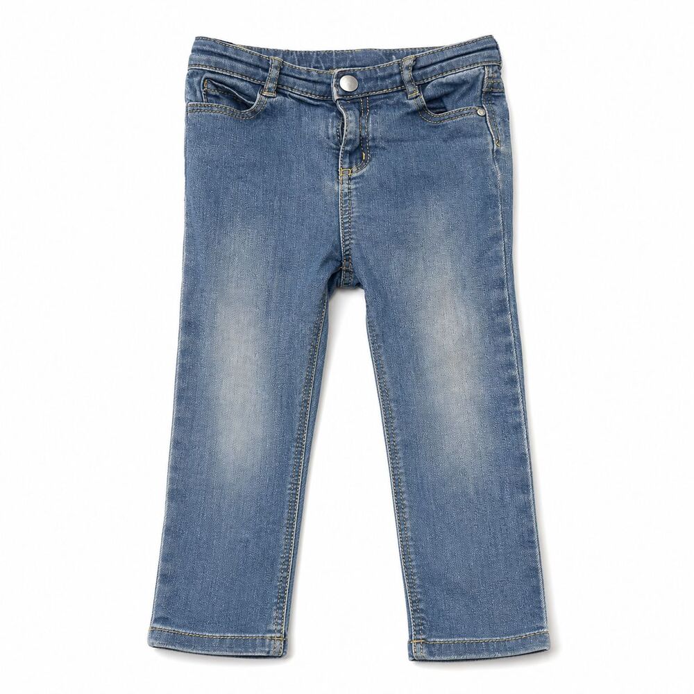 Jacadi Paris Baby Boys 18M 81cm Blue Stretch Slim Jeans Adjustable Waist